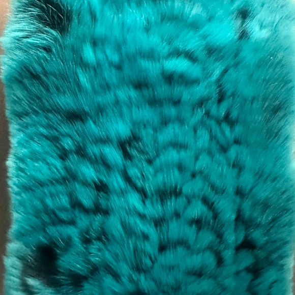 NEW/w tags Julian Gold Women's Scarf in deep Aqua & black accents 35" X 4.5" - Picture 5 of 8